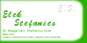 elek stefanics business card